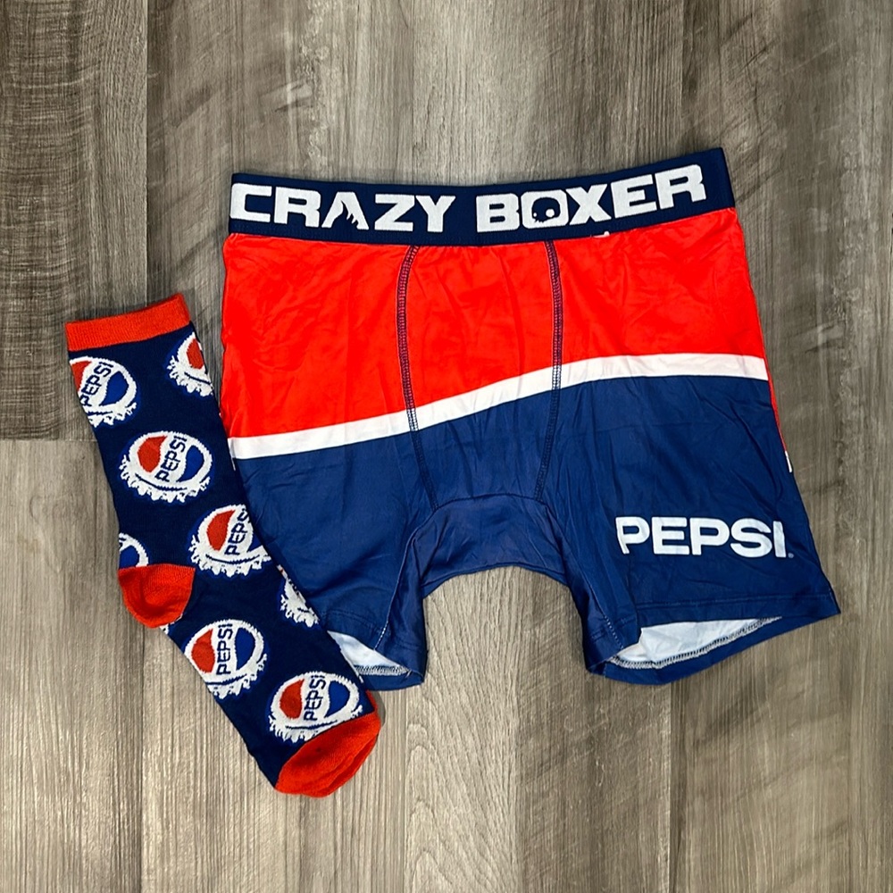 Pepsi Crazy Boxer Boxer Brief and Sock Combo Set - Small
